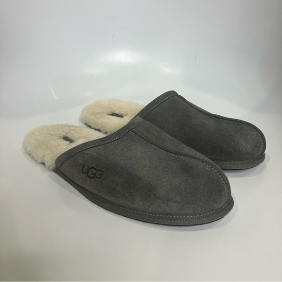 UGG Scuff casual slippers gray‎ white size men’s 10 - Picture 2 of 9